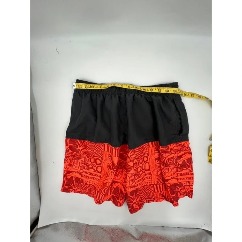 RS Surf Board Shorts Men Size M Orange Grey Good Tribal Print Swim Trunks